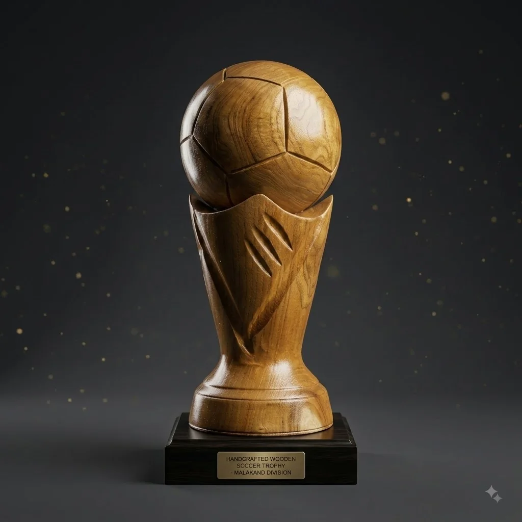 Handcrafted Wooden Trophy – Classic Award Piece