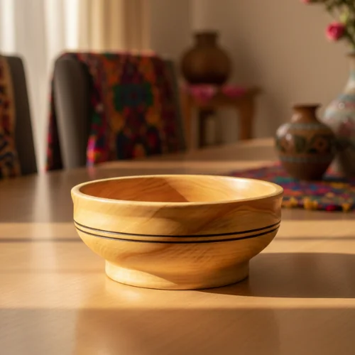 Golden Grain Apricot Wood Serving Bowl