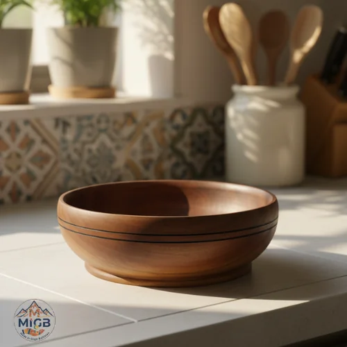 Apricot Wood Fruit Serving Bowl
